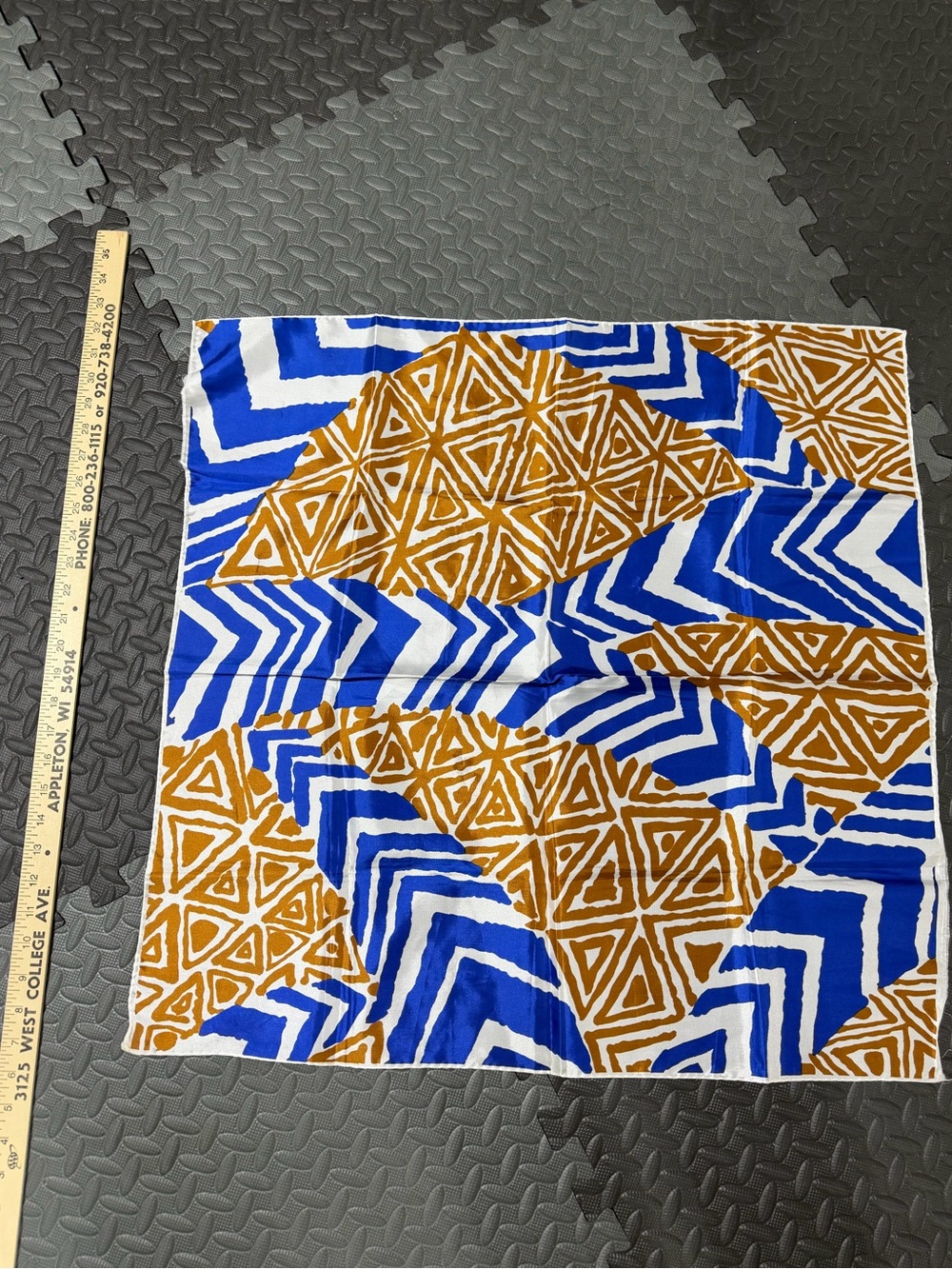 Brown, Blue, and White Fashion Scarf